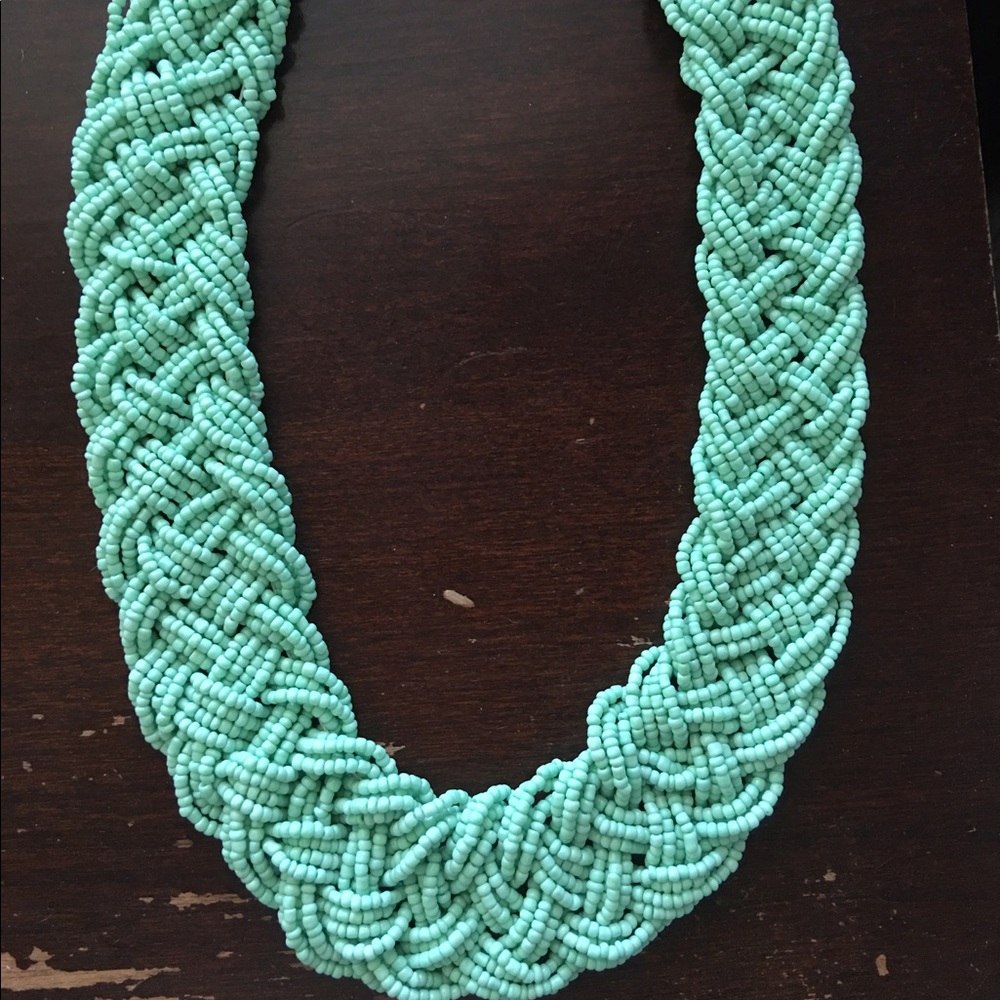 Turquoise Beaded Necklace - Bib - Adjustable