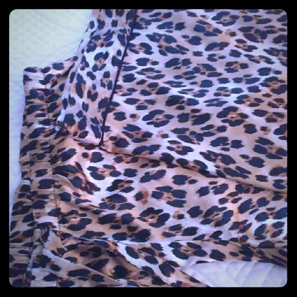 Victoria's Secret silky PJ pants, leopard size l