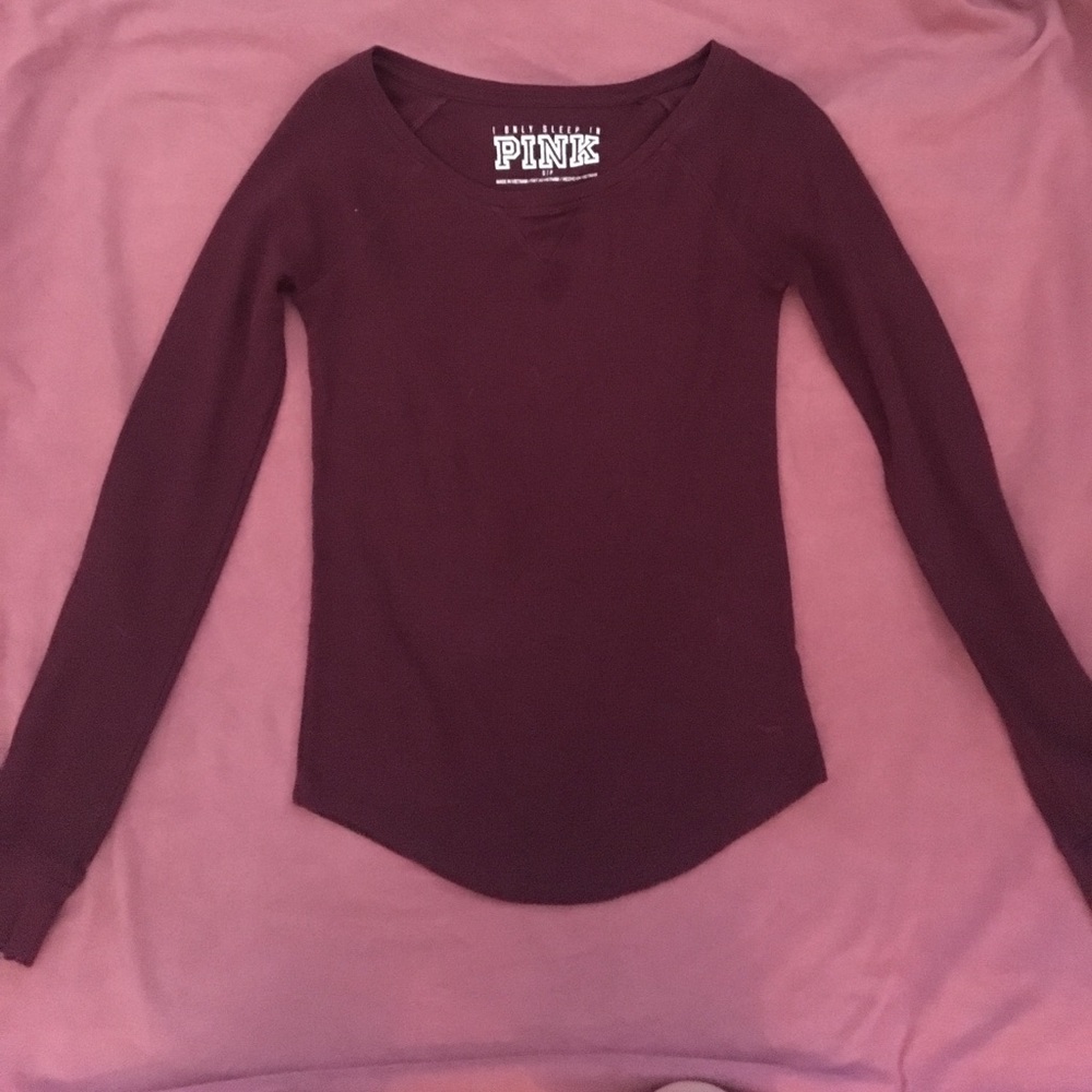 PINK VS Burgundy Long Sleeve Sleep Shirt