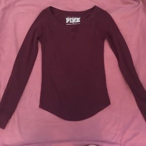 PINK VS Burgundy Long Sleeve Sleep Shirt