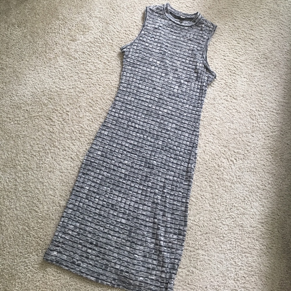 High Neck Knitted Midi Dress