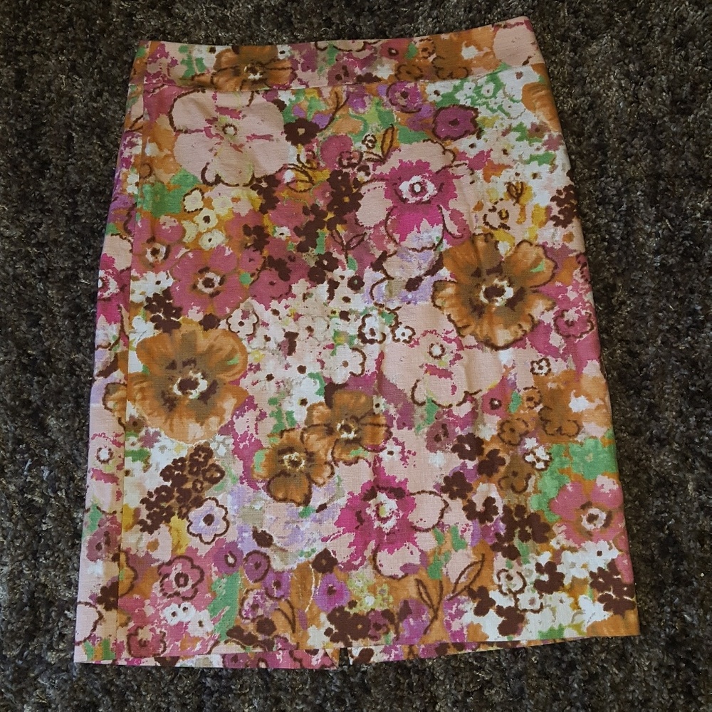 Floral J Crew Pencil Skirt