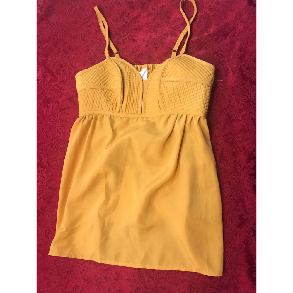 Quilted bra cami top in mustard