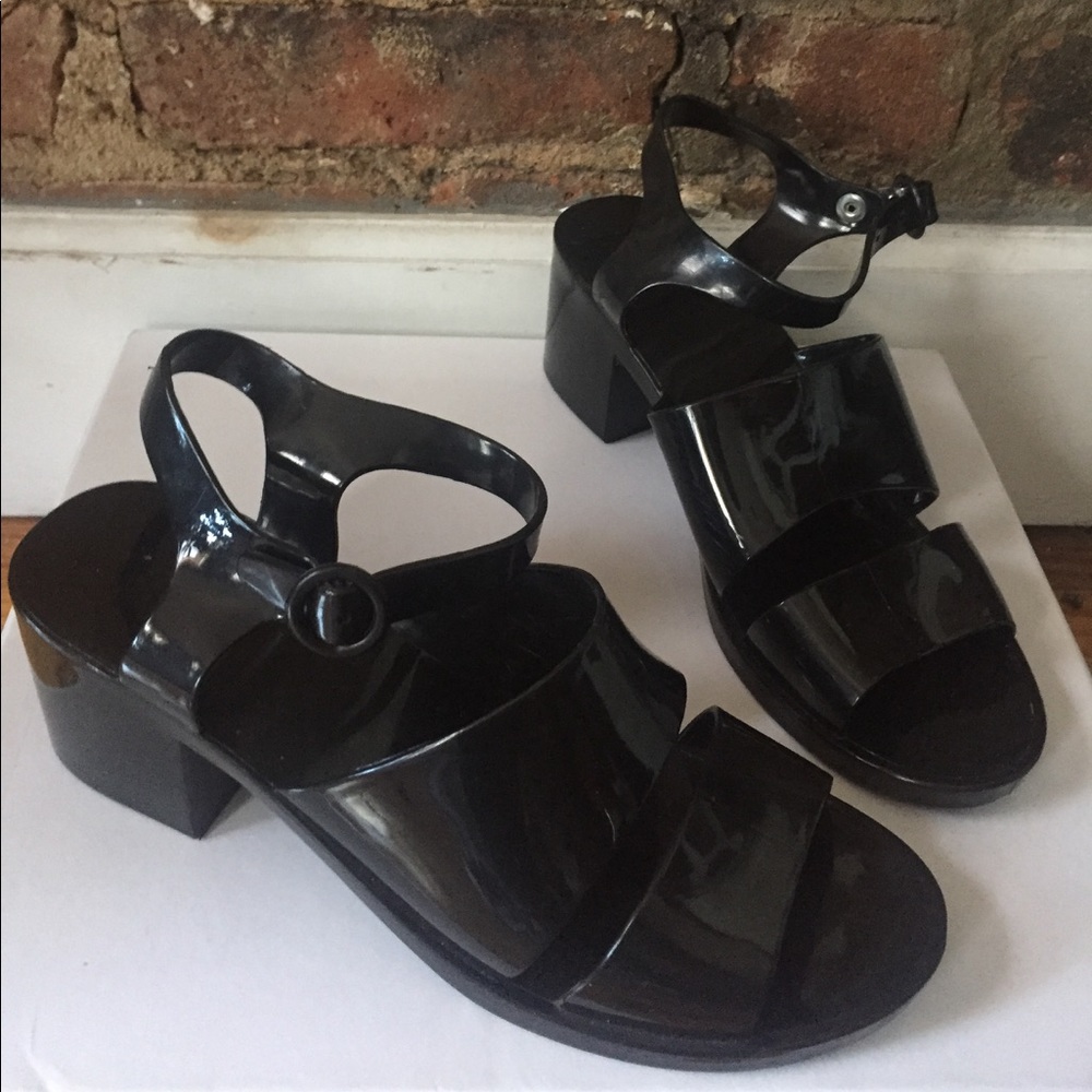 American Apparel jelly sandals with heel