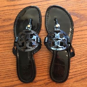 Tory Burch - Black Patent leather miller sandals