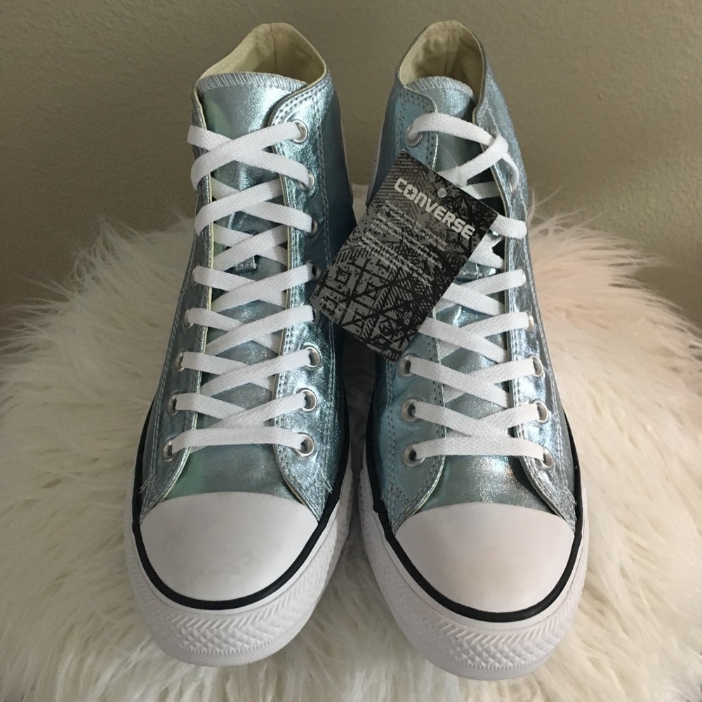 CONVERSE METALLIC BLUE HIGH TOP W Sz 11/ M Sz 9