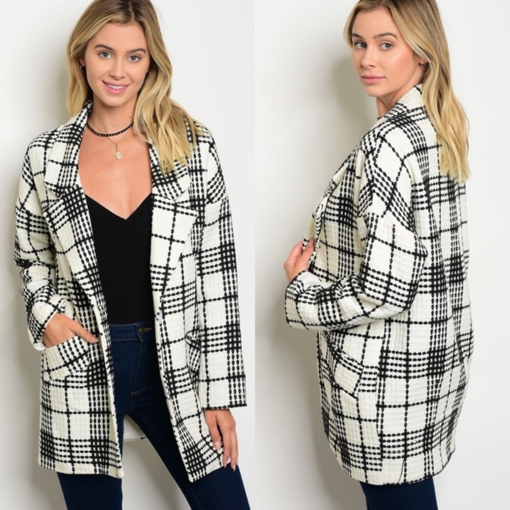 GlamVault Plaid Jacket Size Small NWT - Picture 1 of 10