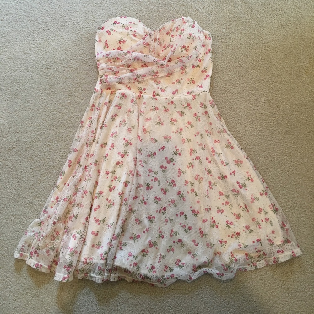 Strapless floral dress