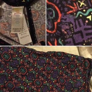 Lularoe TC Leggings Fun Pattern Black background