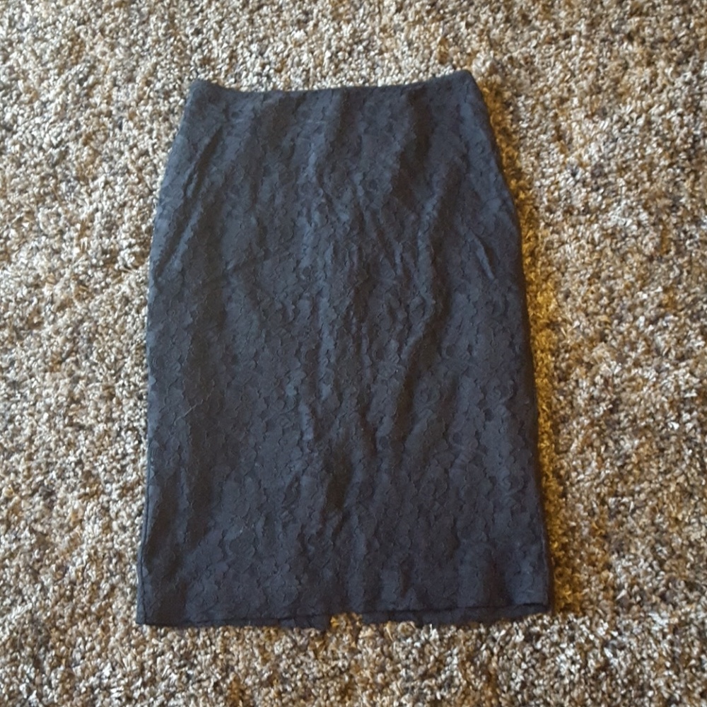 Black Lace Express Midi Pencil Skirt