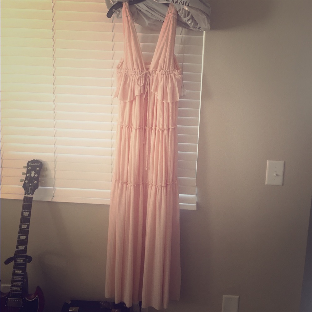 SOLD***See by Chloé tulle blush tiered  pink maxi