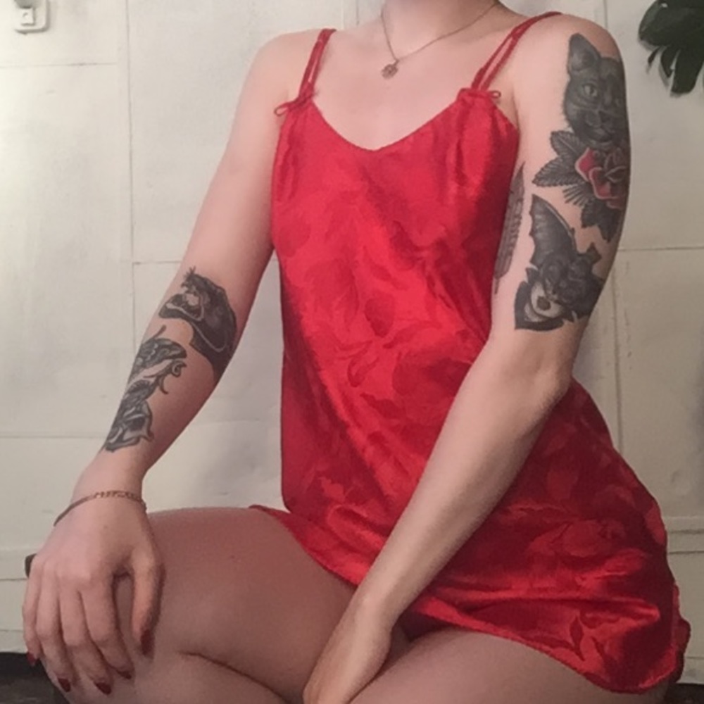 Gorgeous red silk night dress