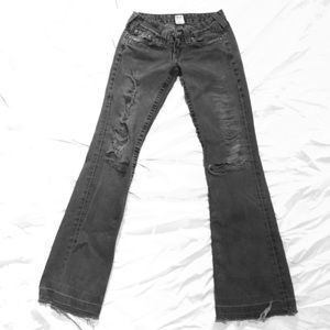 True religion distressed dark washed jeans