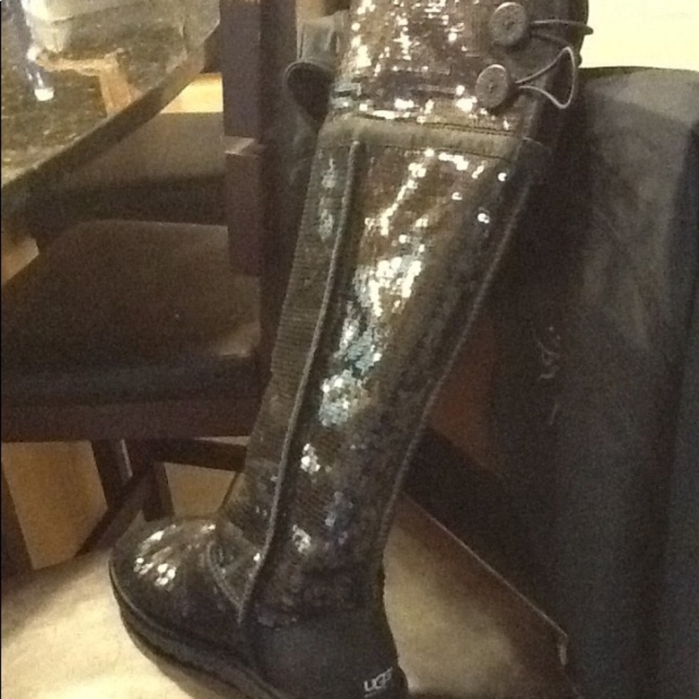 Thigh high sequin uggs