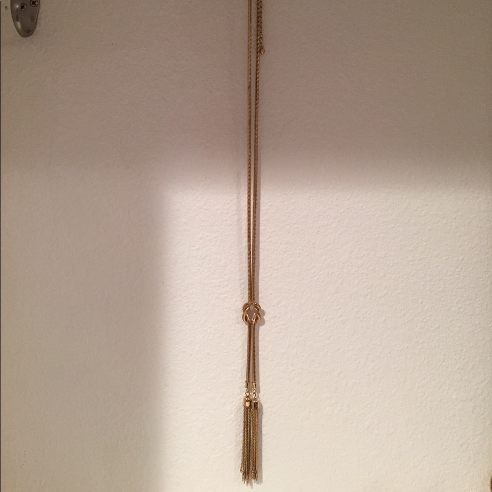 Gold tasseled necklace