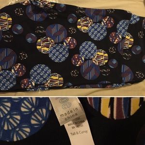 LuLaRoe TC Navy Leggings with Circles/Bubbles