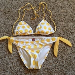 Guess Yellow Polka Dot Bikini