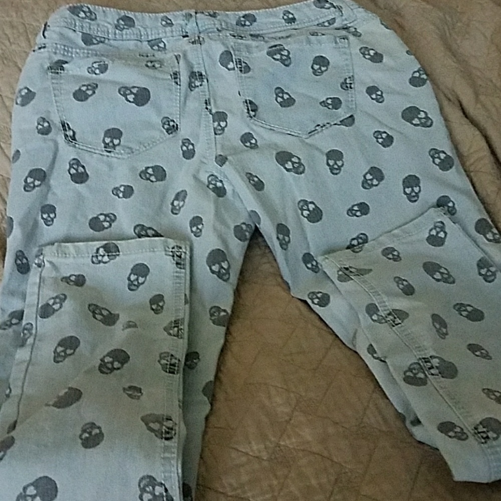 Skull straight leg jeans