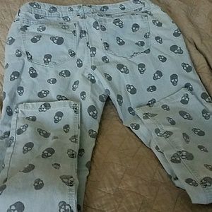 Skull straight leg jeans