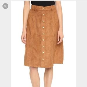 NWT faux suede midi skirt