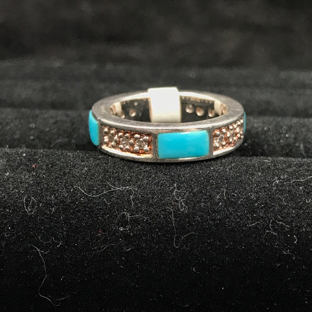 Turquoise and crystal accent band