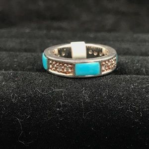 Turquoise and crystal accent band
