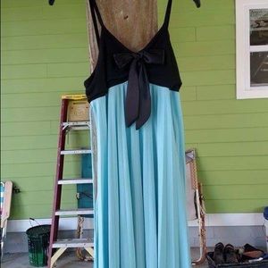 Black and blue formal dress