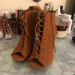 Lace up booties