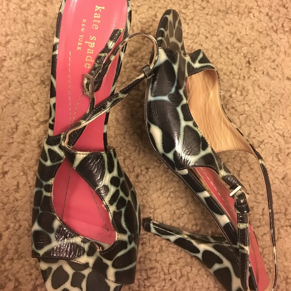 Kat Spade - vintage - leopard open-toed heels
