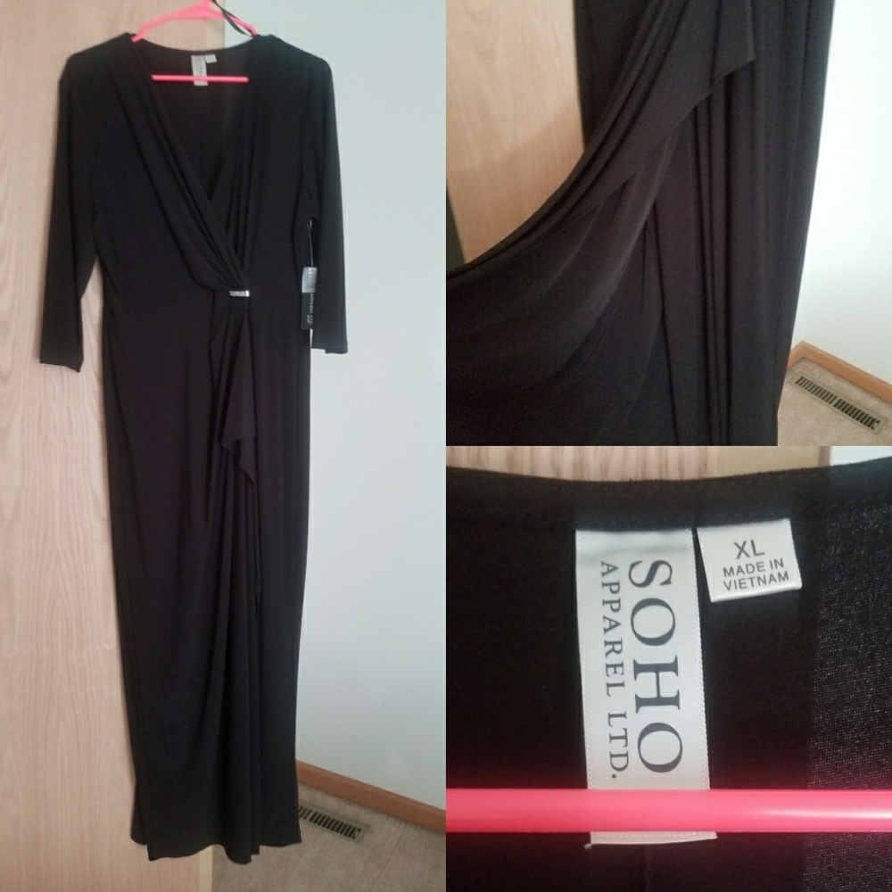 Black floor length gown size XL