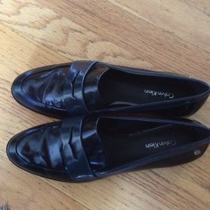 Black n blue loafers