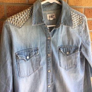 Studded Jolt Jeans Button Down