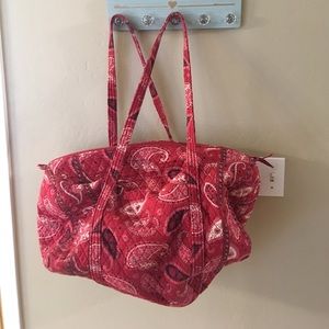 Vera Bradley red paisley travel bag