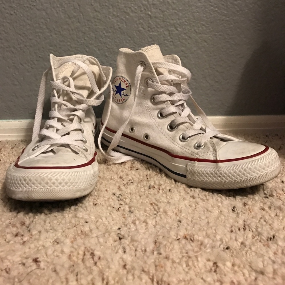 White high top converse all stars women's size 6
