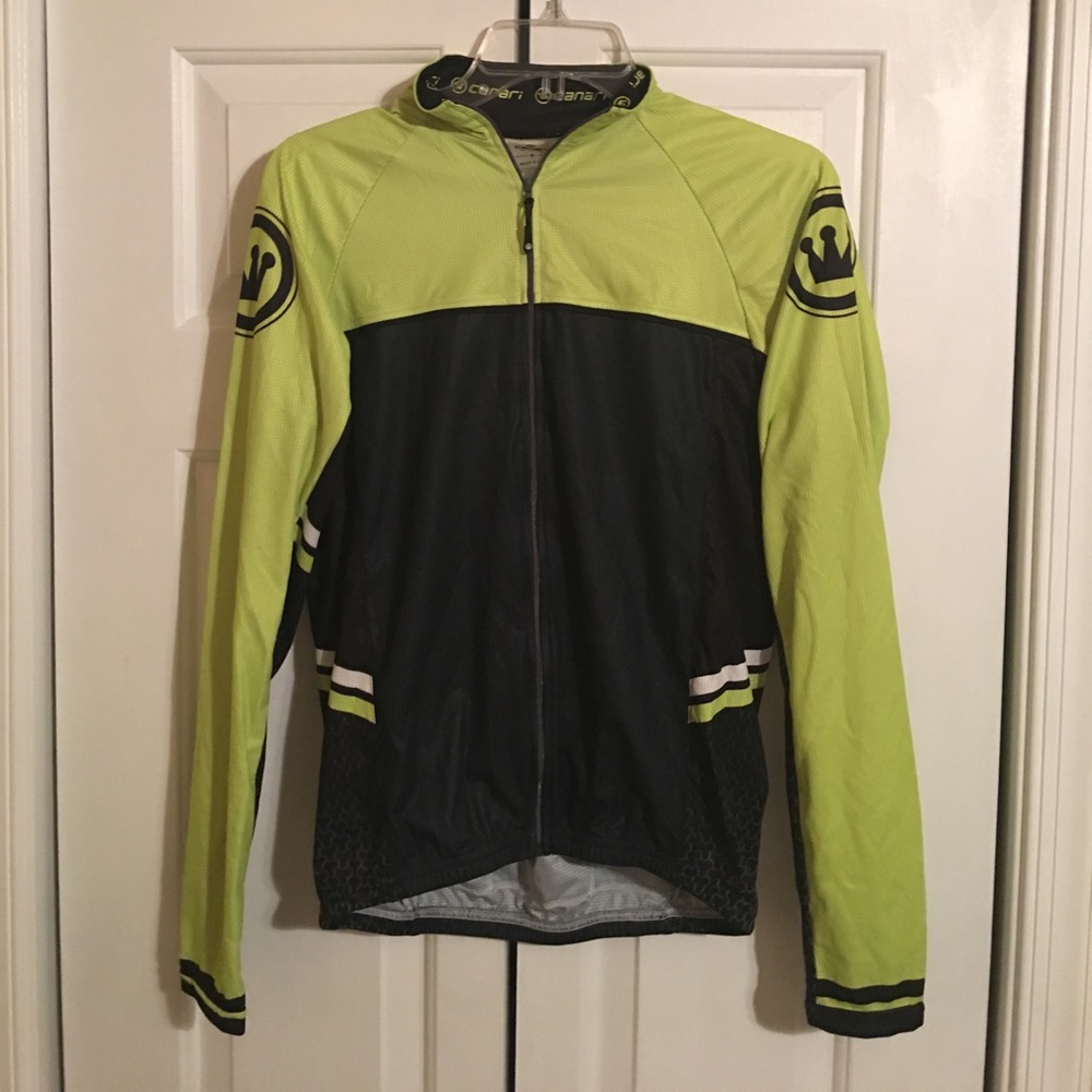 Canari cycling top. Lime green and black.