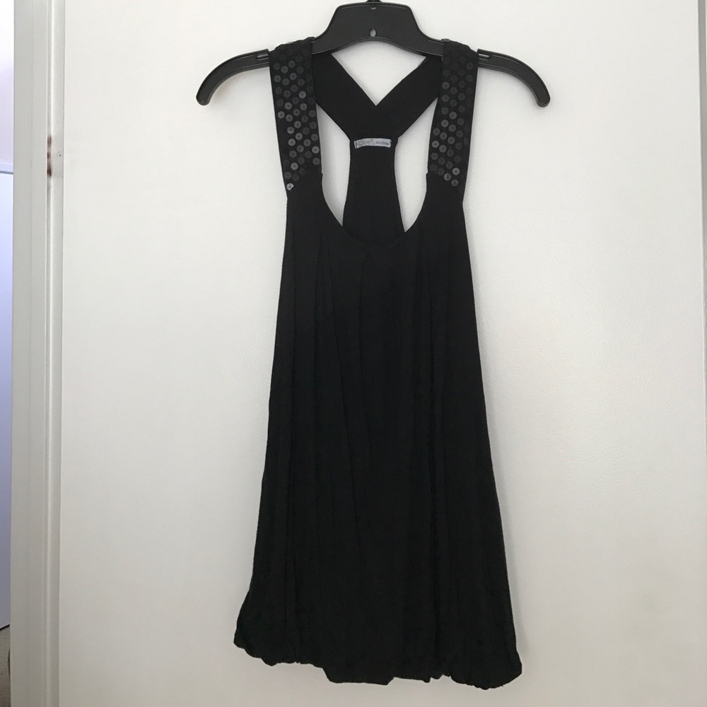 Black blousy tank top