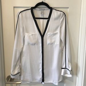 White & Black Blouse