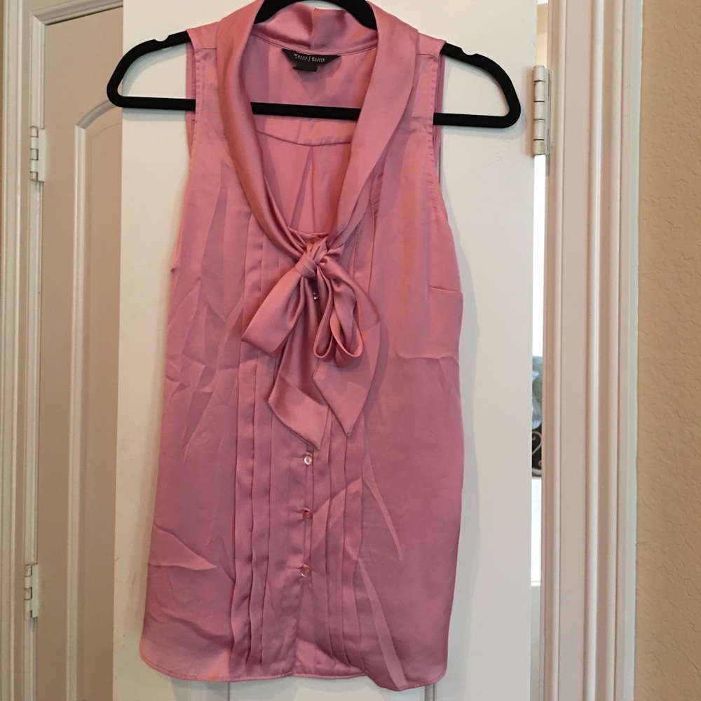 White House Black Market  pink silky top size M