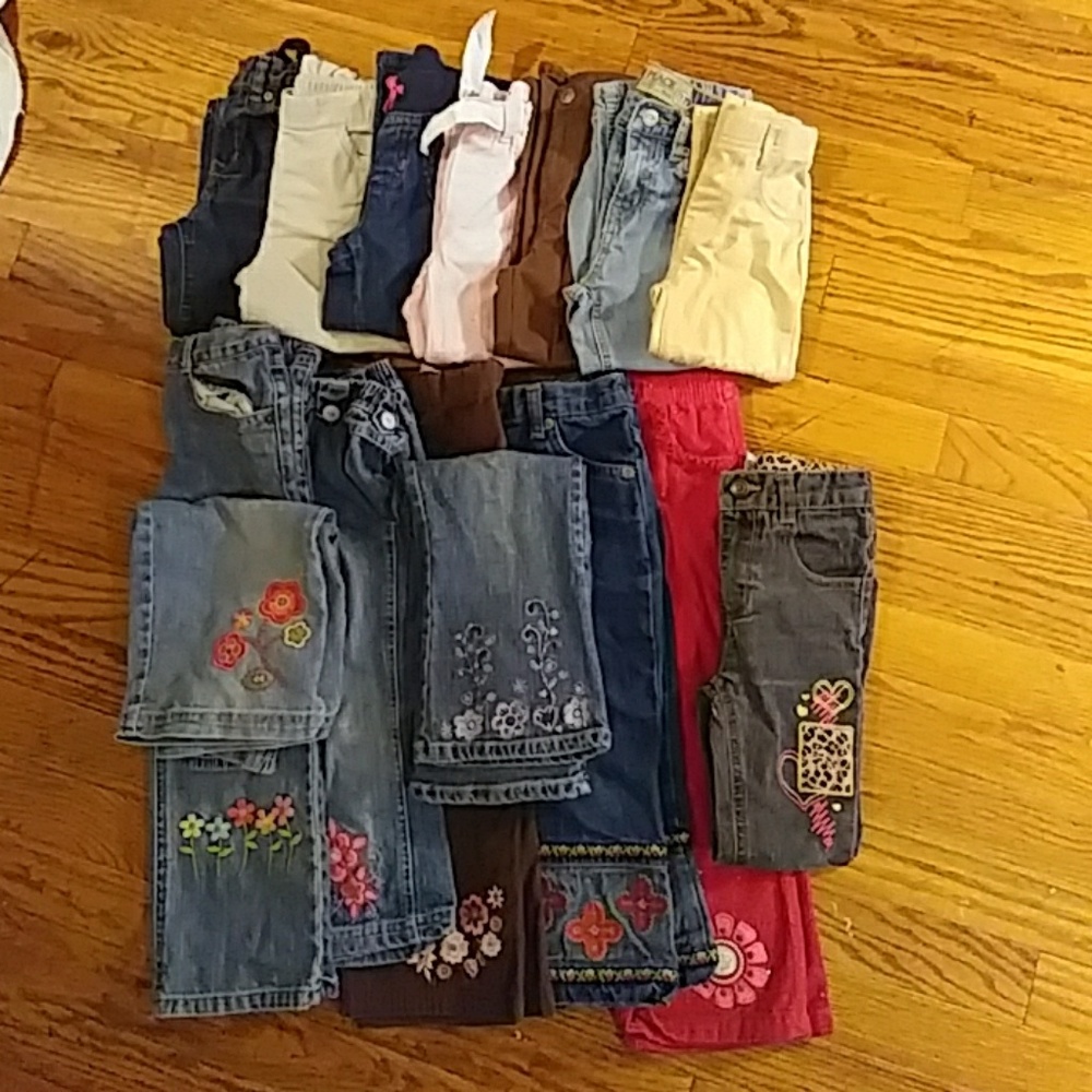 Lot of 15 - 3T girls jeans, pants some name brands