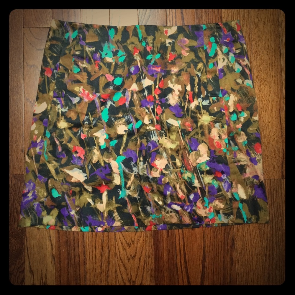 Night flowers watercolor skirt
