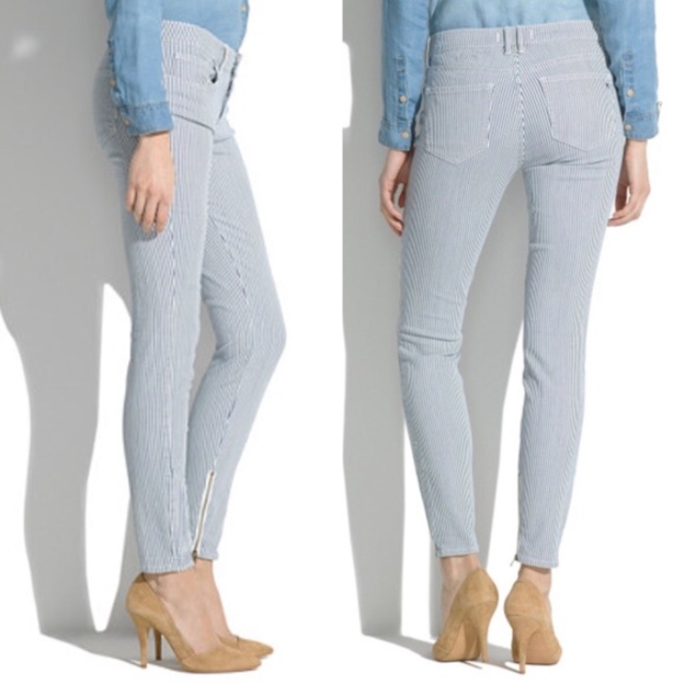 Madewell size 25 blue stripe pants