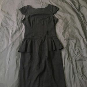 Grey fitted midi dress