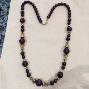 28 inch purple and gold necklace