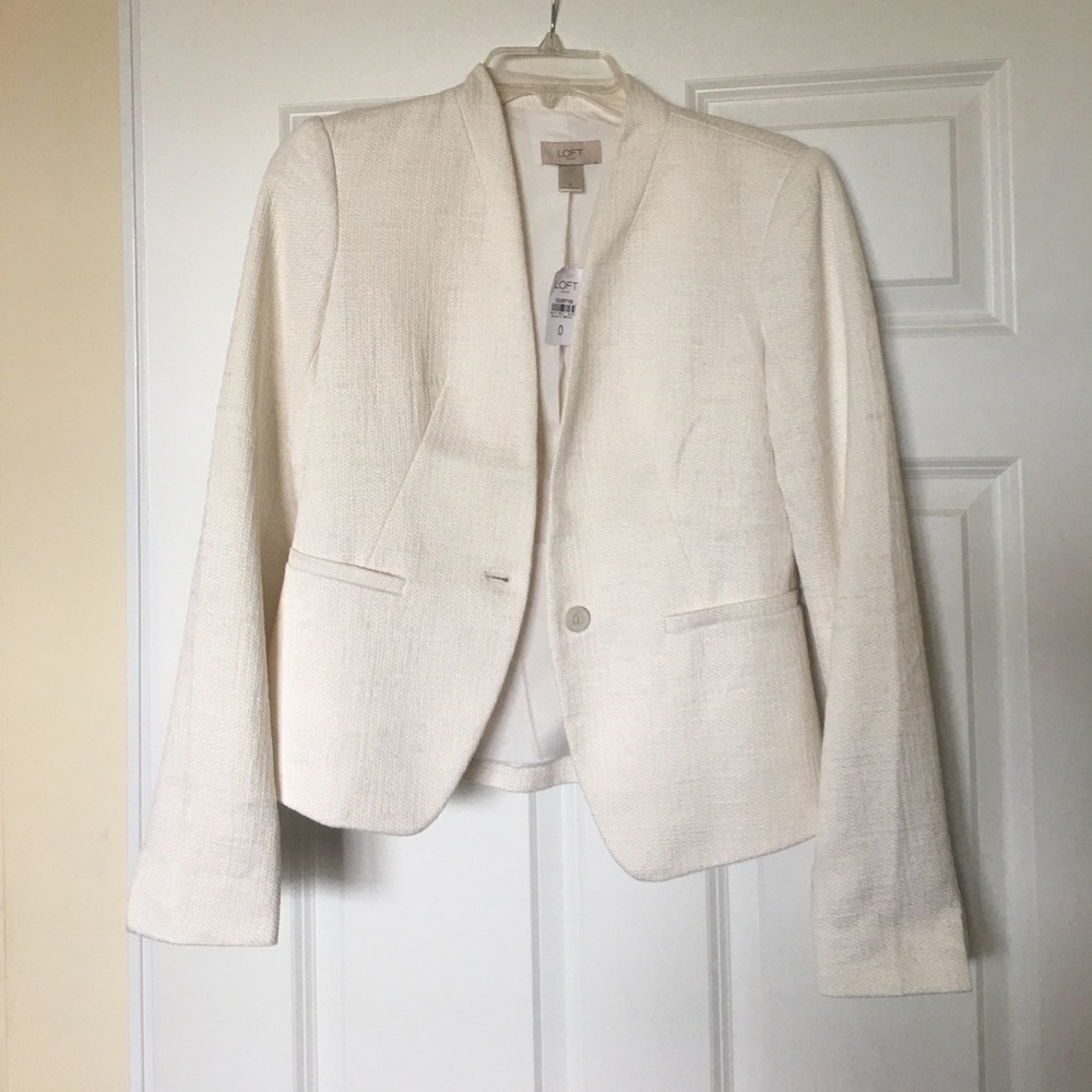 Ann Taylor loft blazer cream