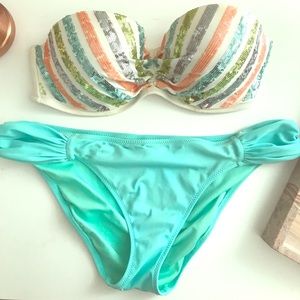 Sequin Strapless VS Swim Set