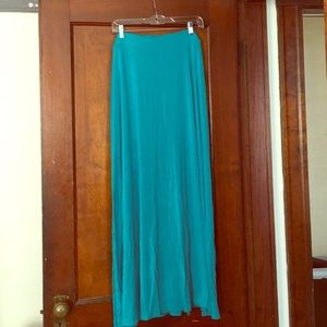 Teal Jersey Maxi Skirt