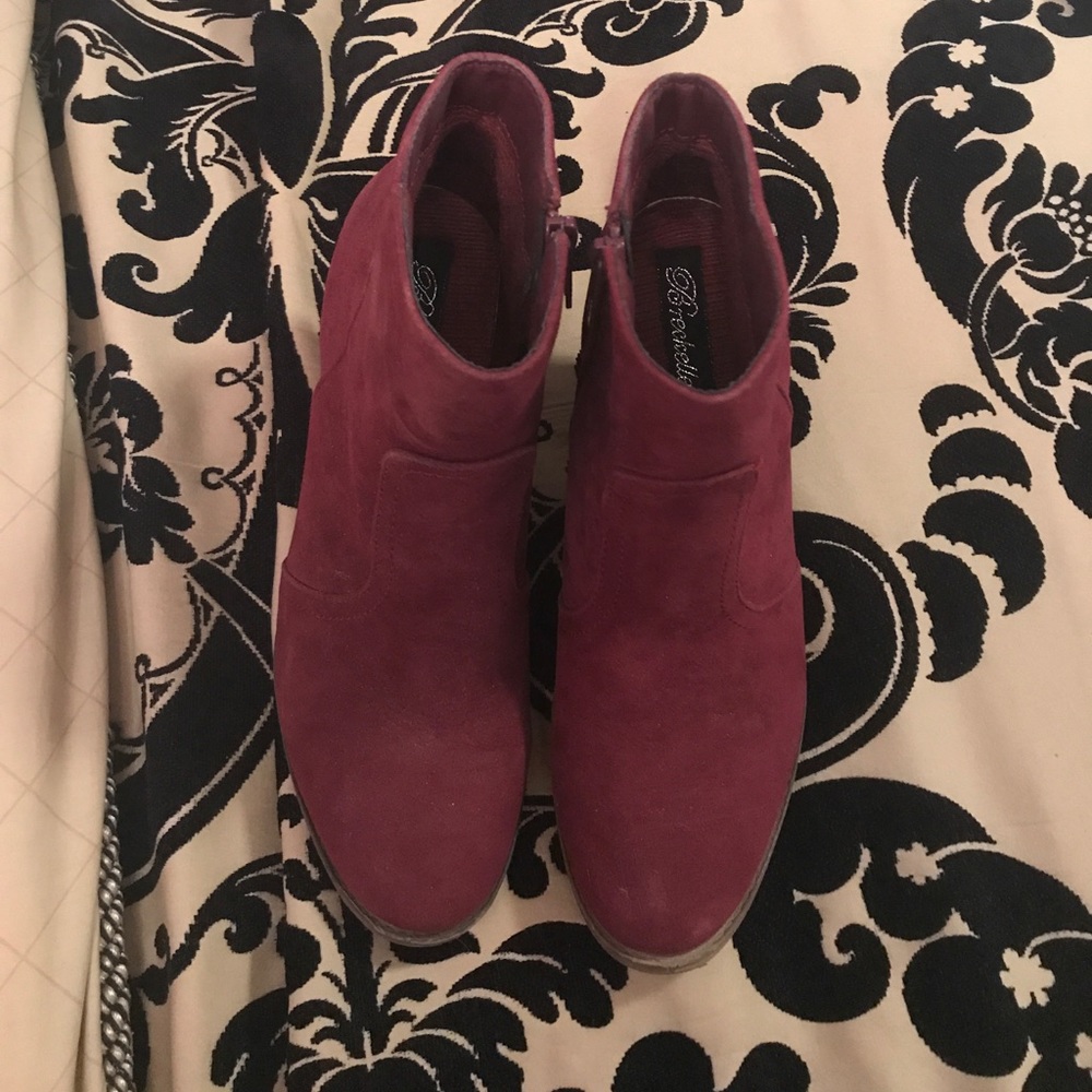 Maroon ankle booties Size 8 1/2