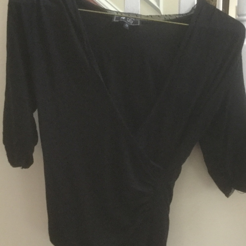 Black wrap women's top