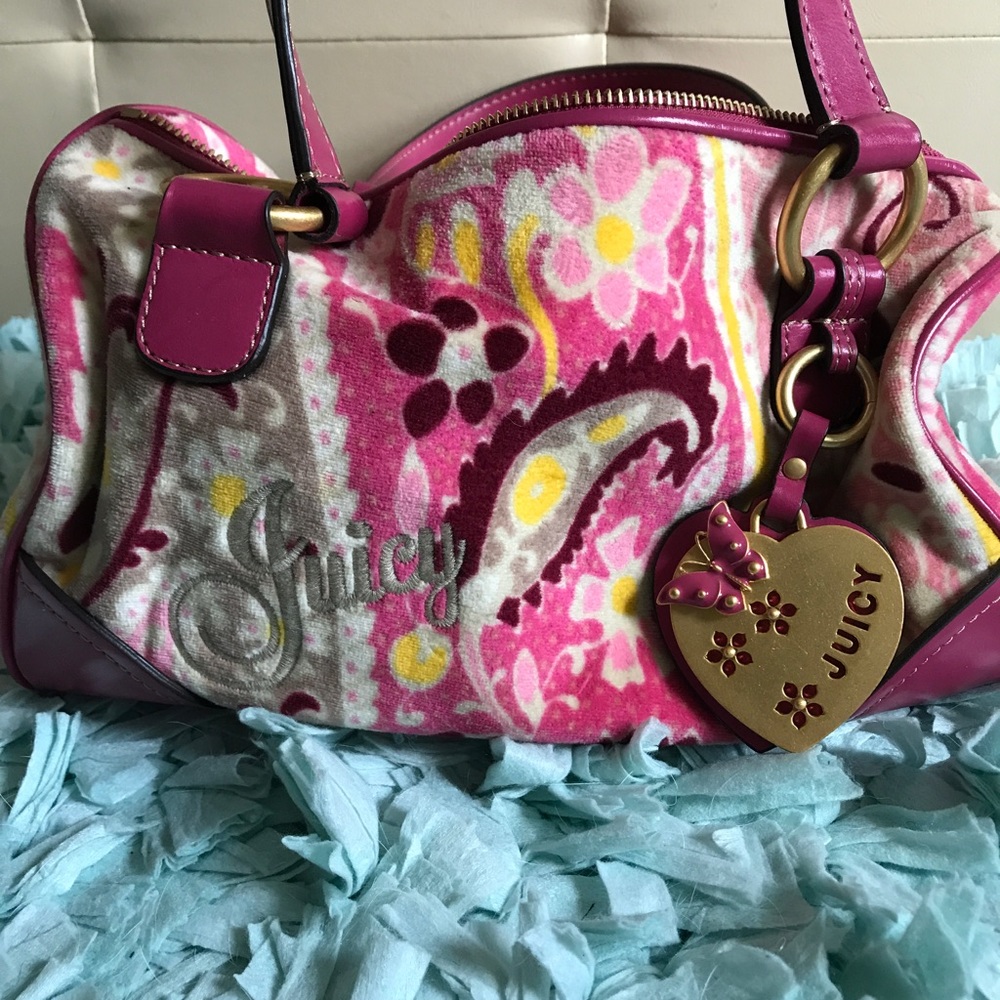 Juicy Pink Paisley Terry Handbag