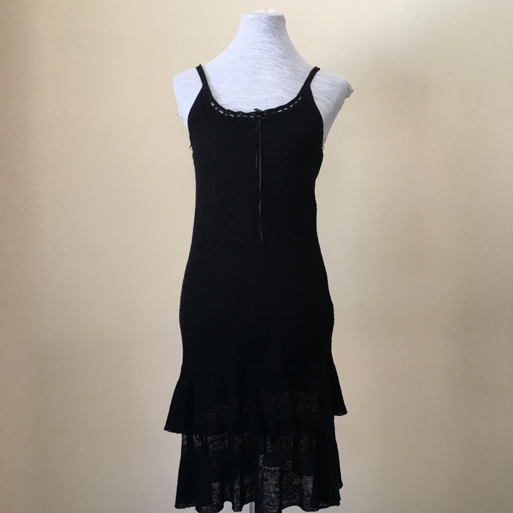 Rugby crochet black dress M